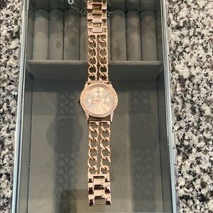 Inc Rose Gold Watch with Chain Link Bracelet